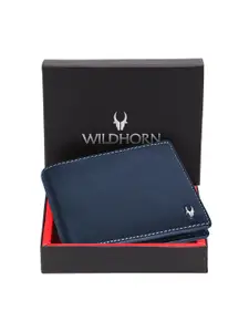 WildHorn Men Textured Leather Two Fold Wallet