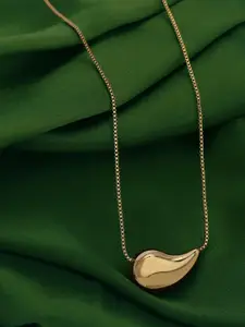 Carlton London 18kt Gold Plated Stainless Steel Tear Drop Necklace