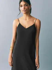 MANGO Solid Sleeveless Side Slit Maxi Dress