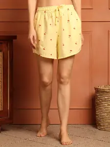 TAG 7 Women Printed Mid-Rise Lounge Shorts