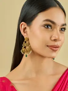 Kushal's Fashion Jewellery Geometric Drop Earrings