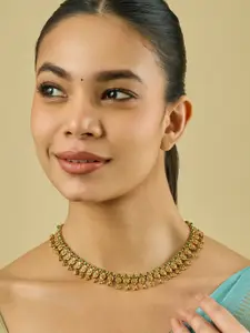 Kushal's Fashion Jewellery Copper Gold-Plated Antique Necklace