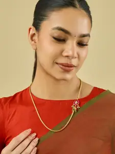 Kushal's Fashion Jewellery Copper Gold-Plated Antique Necklace