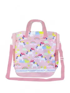 YK Girls Graphic Printed Cut Work Handbags