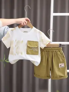 INCLUD Boys Printed Round Neck T-shirt With Shorts