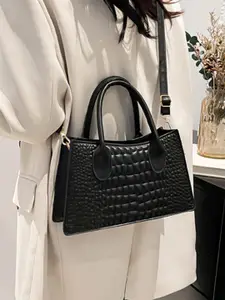 HAUTE SAUCE by  Campus Sutra HAUTE SAUCE by Campus Sutra Women Black Vegan Leather Hand Bag