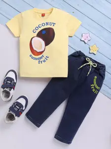 Toonyport Boys Printed Pure Cotton T-Shirt With Trouser