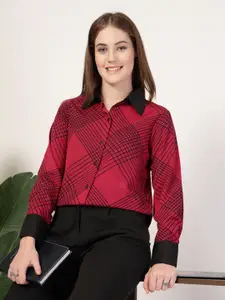 Style Quotient Women Geometric Printed Smart Regular Fit Spread Collar Formal Shirt