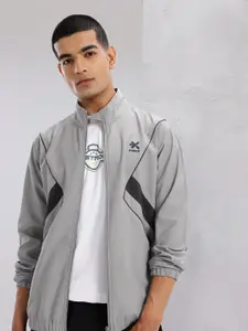 HRX by Hrithik Roshan Mock Collar Bomber Lifestyle Jacket with Contrast Piping