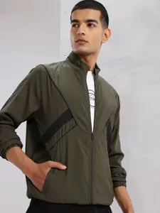 HRX by Hrithik Roshan Mock Collar Bomber Lifestyle Jacket with Contrast Piping