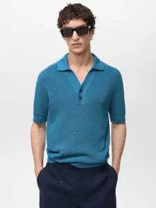 MANGO MAN Polo Collar Knitted T-shirt