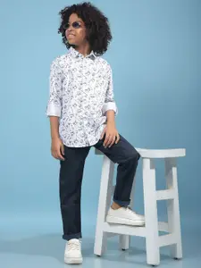 Crimsoune Club Boys Slim Fit Printed Casual Shirt