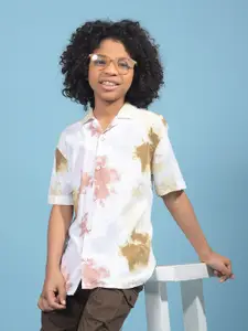 Crimsoune Club Boys Slim Fit Floral Printed Casual Shirt