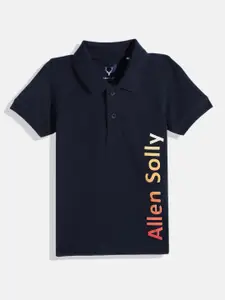 Allen Solly Junior Boys Brand Logo Printed Polo Collar Pure Cotton T-shirt