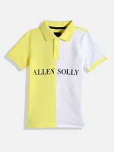 Allen Solly Junior Boys Colourblocked Polo Collar Pure Cotton T-shirt