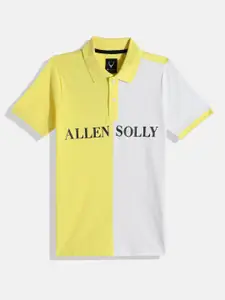 Allen Solly Junior Boys Colourblocked Polo Collar Pure Cotton T-shirt