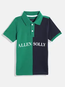Allen Solly Junior Boys Colourblocked Polo Collar Pure Cotton T-shirt