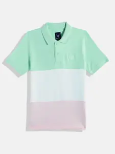 Allen Solly Junior Boys Colourblocked Polo Collar Pure Cotton T-shirt