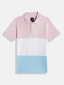 Allen Solly Junior Boys Colourblocked Polo Collar Pure Cotton T-shirt