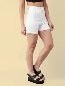 The Roadster Lifestyle Co Women High Rise Skinny Fit Stretchable Denim Shorts