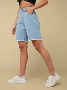 The Roadster Lifestyle Co. Women High-Rise Denim Shorts