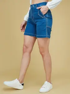 The Roadster Lifestyle Co. Women Relaxed-Fit Mid-Rise Denim Shorts