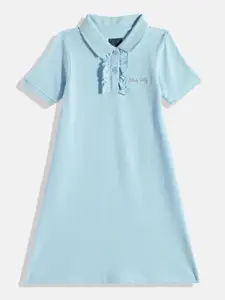 Allen Solly Junior Girls Ruffled Pure Cotton A-Line Dress