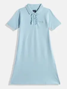 Allen Solly Junior Girls Ruffled Pure Cotton A-Line Dress