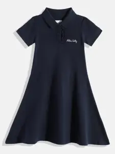 Allen Solly Junior Girls Ruffled Pure Cotton A-Line Dress