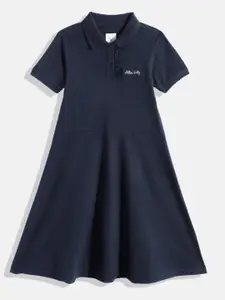 Allen Solly Junior Girls Ruffled Pure Cotton A-Line Dress