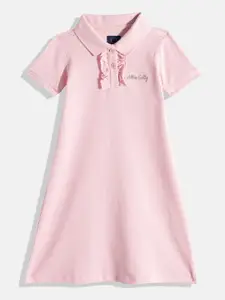 Allen Solly Junior Girls Ruffled Pure Cotton A-Line Dress