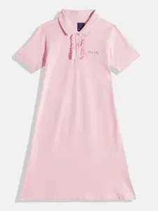 Allen Solly Junior Girls Ruffled Pure Cotton A-Line Dress