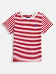 Allen Solly Junior Boys Striped Pure Cotton T-shirt