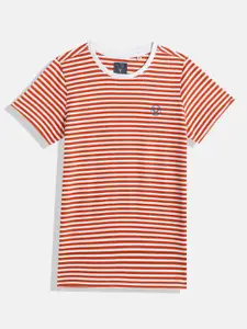 Allen Solly Junior Boys Striped Pure Cotton T-shirt