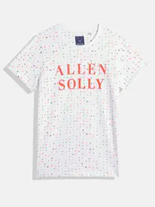 Allen Solly Junior Boys Brand Logo Printed Pure Cotton T-shirt