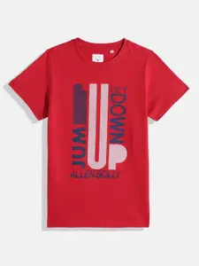 Allen Solly Junior Boys Typography Printed Pure Cotton T-shirt