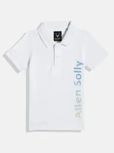 Allen Solly Junior Boys Brand Logo Printed Polo Collar Pure Cotton T-shirt
