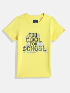 Allen Solly Junior Boys Typography Printed Pure Cotton T-shirt
