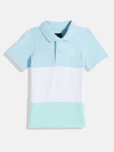 Allen Solly Junior Boys Colourblocked Polo Collar Pure Cotton T-shirt