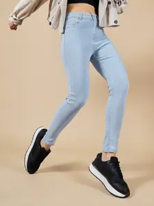 The Roadster Lifestyle Co. Women Skinny Fit Mid-Rise Clean Look Stretchable Denim  Jeans