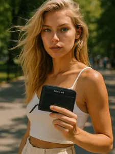 SILVIANO Women Brand Logo Textured Leather Two Fold Wallet