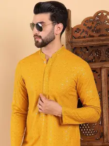 House of Pataudi Embroidered Straight Kurtas