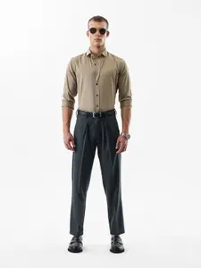 Snitch Men Tailored Wrinkle Free Pleated Trousers