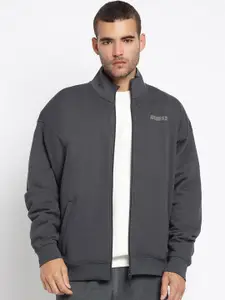 GUESS Men High Neck Front-Open Cotton Sweatshirt