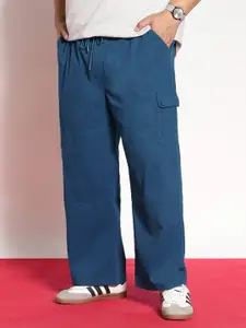 Urbano Plus Men Loose Baggy Fit Cotton Cargos Trousers