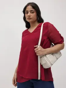 The Roadster Lifestyle Co. Plus Size Roll-Up Sleeves Longline Top