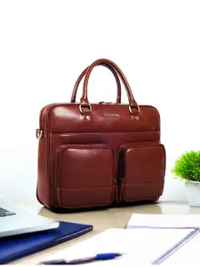 Gauge Machine Unisex PU Laptop Bag With Detachable Sling Strap