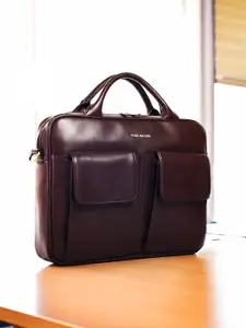 Gauge Machine Unisex Textured PU Laptop Bag