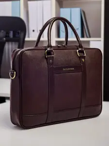 Gauge Machine Unisex Textured PU Laptop Bag