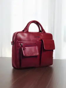 Gauge Machine Unisex Textured PU Laptop Bag